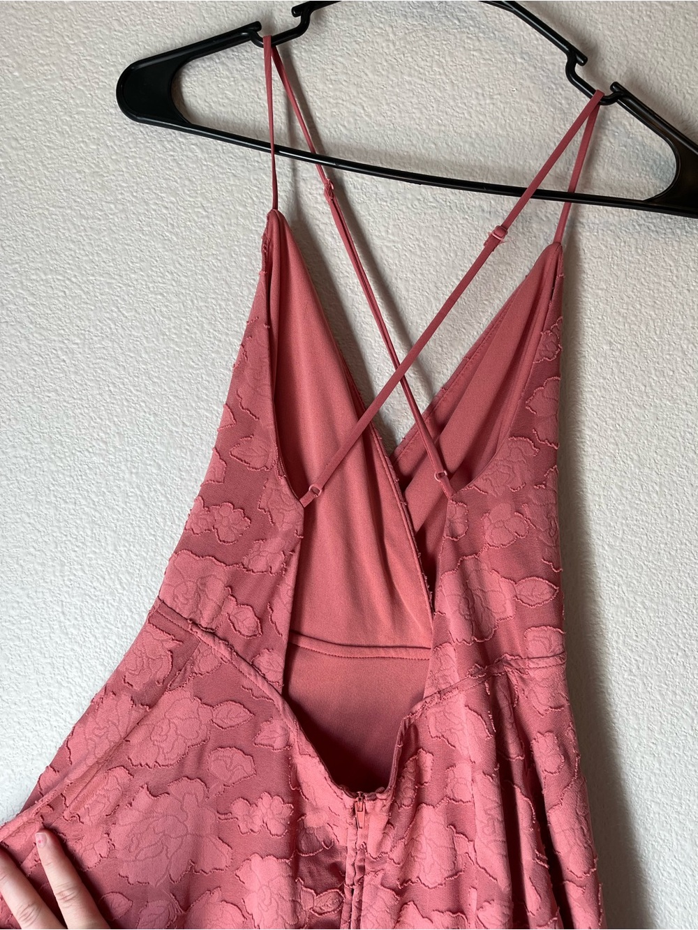 Speechless Dusty Rose Lace Mini Dress with Crisscross Straps - Picture 5 of 7